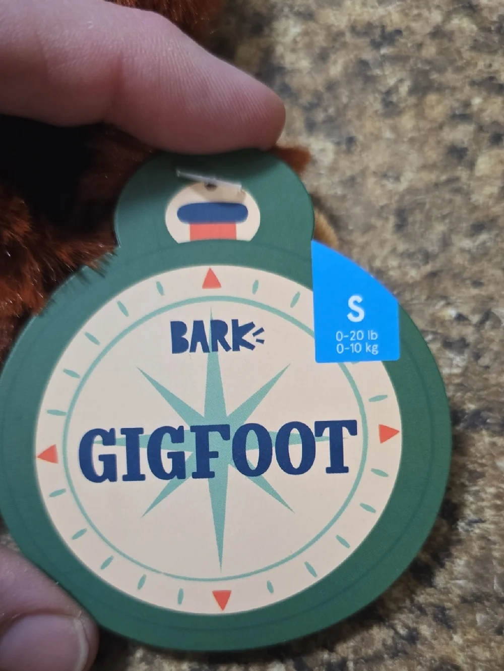 Bark GigFoot Plush‎ Dog Toy with Nirvana Tee - Brown & Orange NWT Size Small